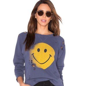 Mother Denim Distressed Smiley Face Sweater size S